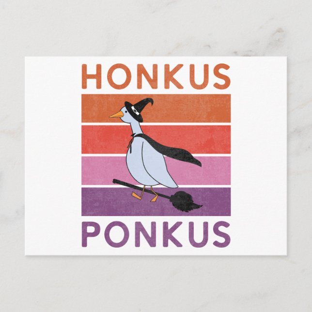 Funny Honkus Ponkus Halloween Goose Witches Honk Vykort (Framsida)