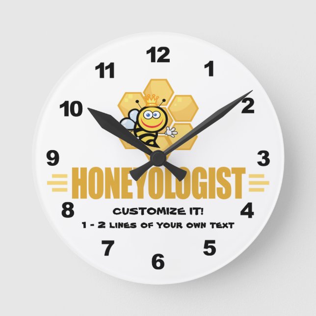 Funny Honung Bee Rund Klocka (Framsida)