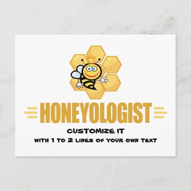 Funny Honung Bee Vykort (Framsida)