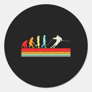 Funny Hoppa över händelsevinter Sports Retro Desig Runt Klistermärke
