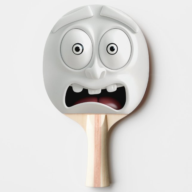 Funny Horrified Ansikte Ping Pong Paddle Pingisracket (Framsidan)