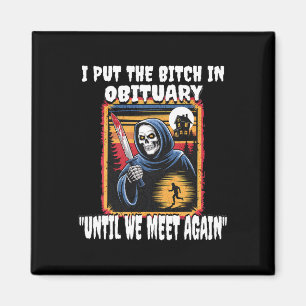 Funny Horror Grim Reaper Costume Vuxen Manar T Shi Magnet