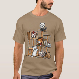Funny Horror Movie Kitten Playing On Catree funny T Shirt