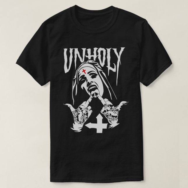 Funny Horror Unholy Nun  T Shirt (Design framsida)