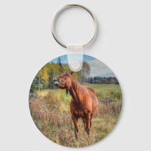 Funny Horse-älskare Sorrel Mare Equine Photo Ranch Nyckelring