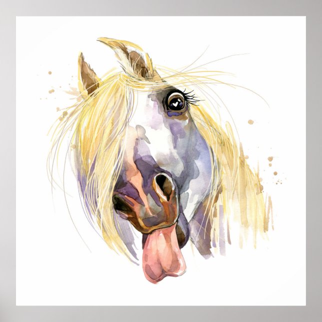 Funny Horse Art Poster (Framsidan)