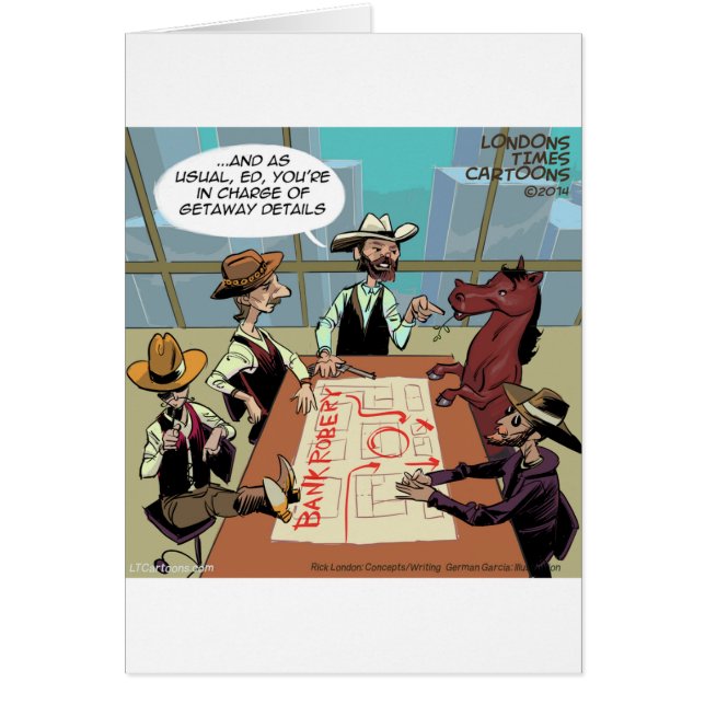 Funny Horse Bank Robber Hälsningskort (Framsidan)