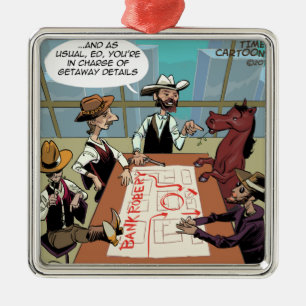 Funny Horse Bank Robber Julgransprydnad Metall