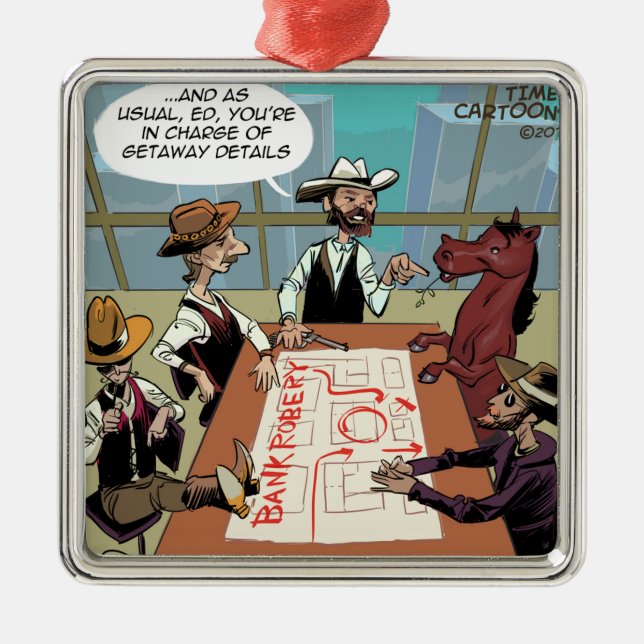 Funny Horse Bank Robber Julgransprydnad Metall (Framsidan)