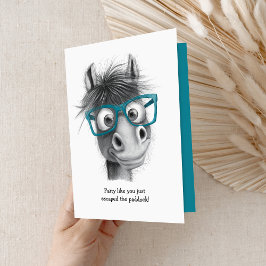 Funny Horse Birthday Card Tack Kort