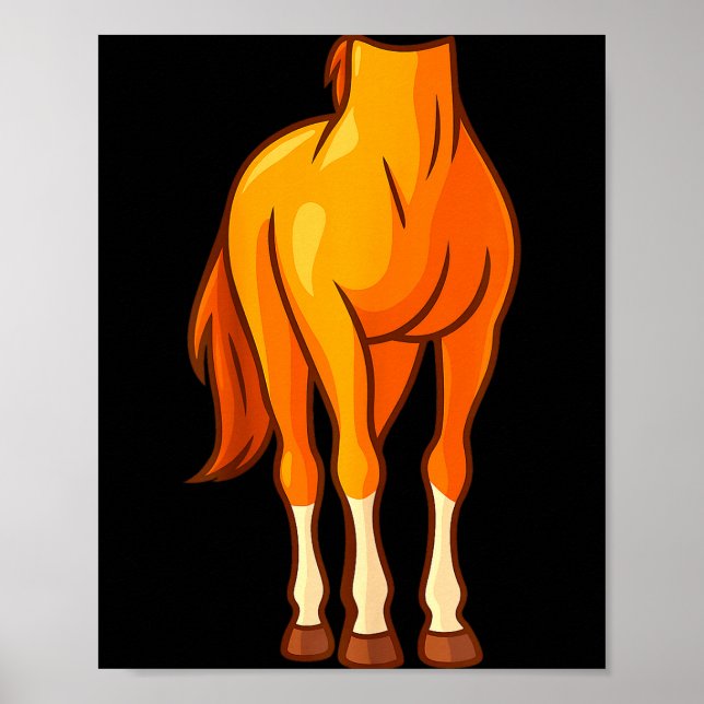 Funny Horse Body Costume Optical Illusion Gift Men Poster (Framsidan)