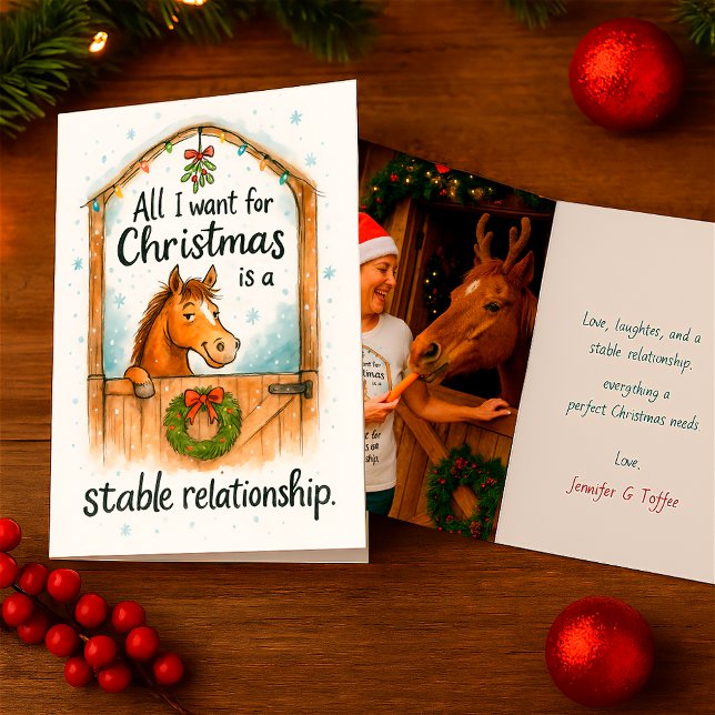 Funny Horse Christmas Equestrians & Animal Lovers Kort (Skapare uppladdad)