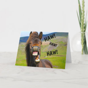 Funny Horse Humor-födelsedagskort Helgkort
