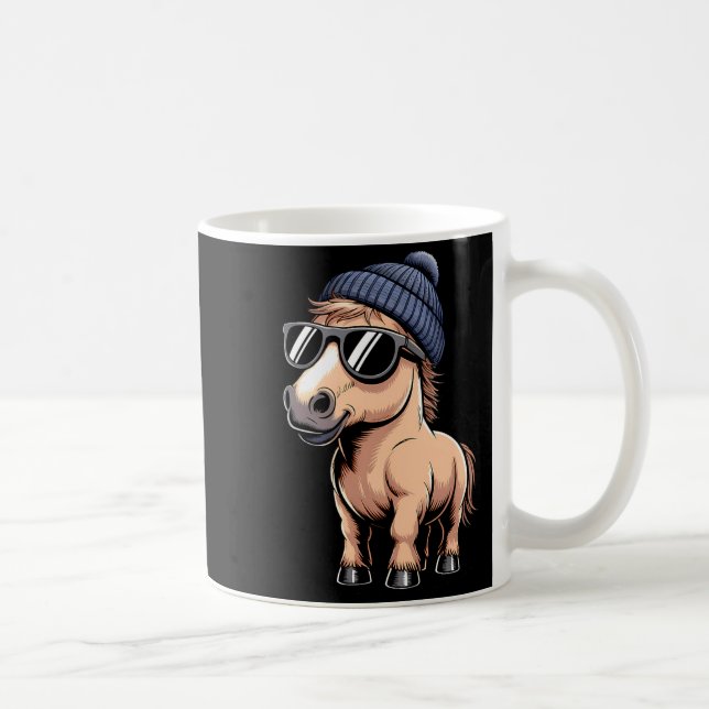 Funny Horse In Retro Style - Farm Humour Ny Funny  Kaffemugg (Höger)