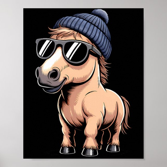 Funny Horse In Retro Style - Farm Humour Ny Funny  Poster (Framsidan)