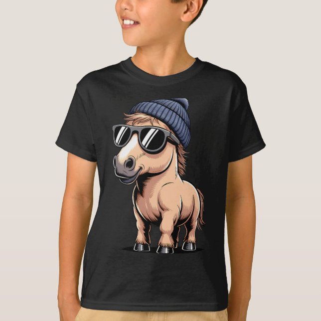 Funny Horse In Retro Style - Farm Humour Ny Funny  T Shirt (Framsida)