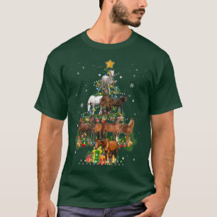 Funny Horse Julgran Horse Lover Julafton T Shirt