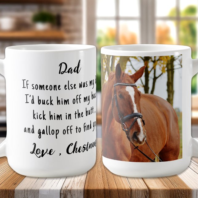 Funny Horse Lover Anpassningsbar Cute Photo Equest Kaffemugg (Skapare uppladdad)