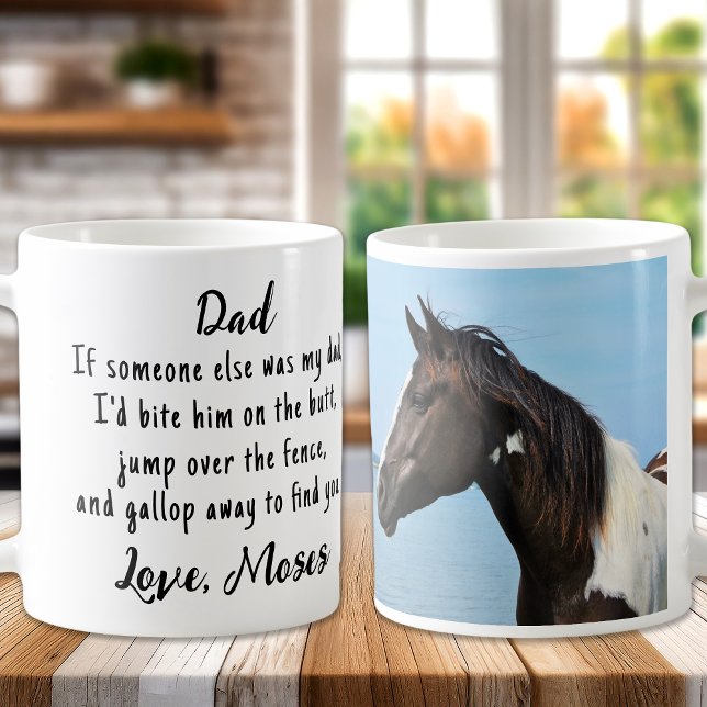 Funny Horse Lover Anpassningsbar Photo Equestrian Kaffemugg (Skapare uppladdad)