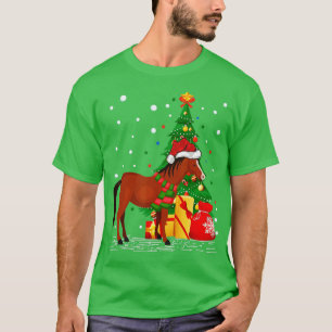 Funny Horse Lover Gift Santa Hat Horse jul T Shirt