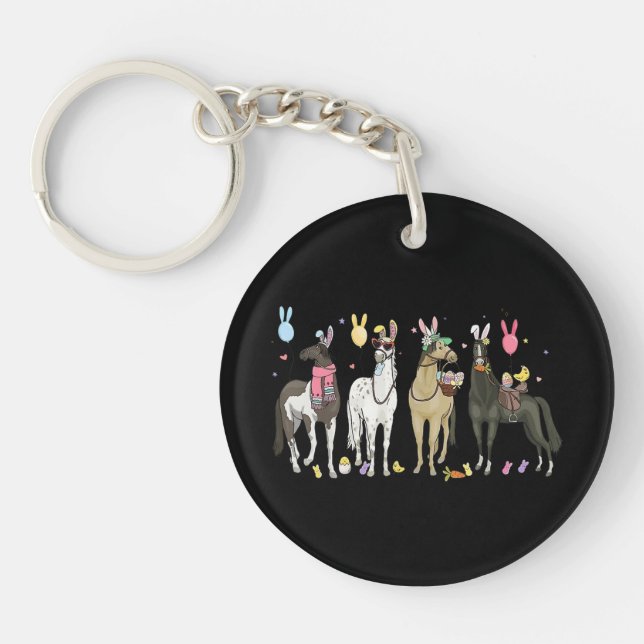 Funny Horse Påsk Day Farm Animal Cute Bunny Hors (Framsidan)