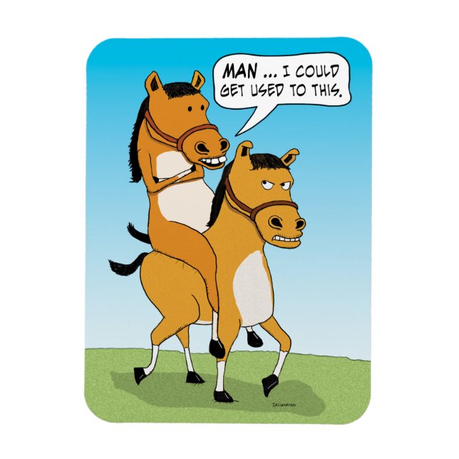 Funny Horse Riding Horse Magnet (Vertikal)