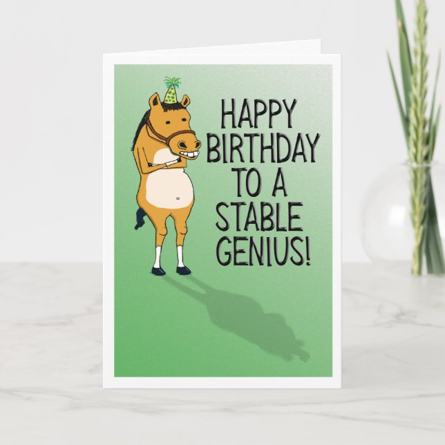 Funny Horse Stable Genius Birthday Kort (Framsida)