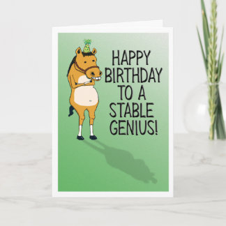 Funny Horse Stable Genius Birthday Kort