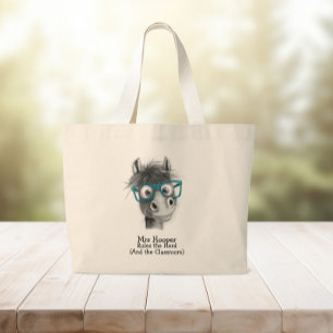 Funny Horse Teacher Gift Jumbo Tygkasse