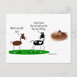Funny Horse Tecknad Vykort