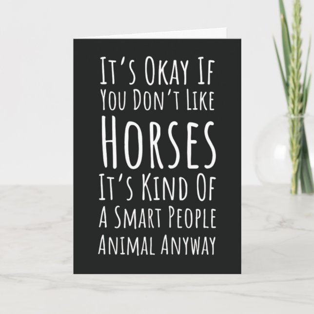 Funny Horses Cards Humor Humorous Lover Equine Kort (Framsida)