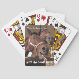 Funny Horses Long Ansikte Animal Caption Casinokort