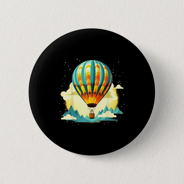 Funny Hot Air Balloon For New Adventures Lovers  Knapp (Framsida)