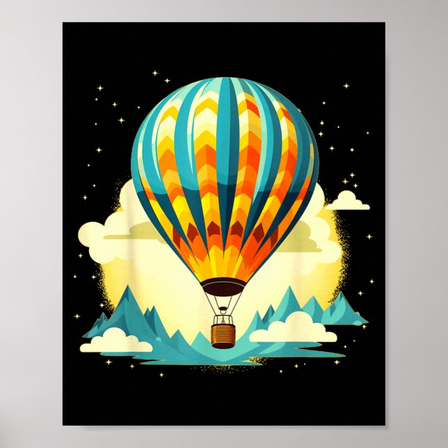 Funny Hot Air Balloon For New Adventures Lovers  Poster (Framsidan)