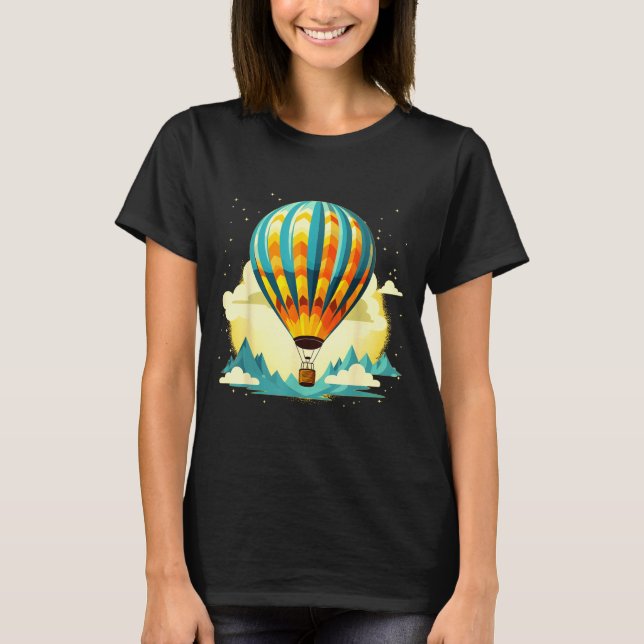 Funny Hot Air Balloon For New Adventures Lovers  T Shirt (Framsida)