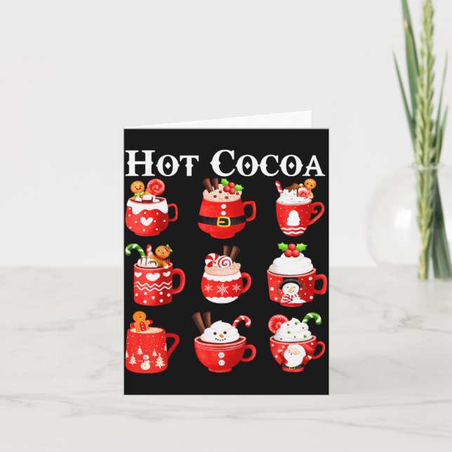 Funny Hot Cocoa Santa Elf C Merry Christmas Pajama Kort (Framsida)