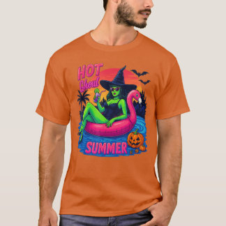Funny HOT GHOUL SUMMER Summerween Vibes Skeleton I T Shirt