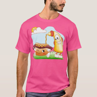 Funny Hotdog och Mustard T Shirt