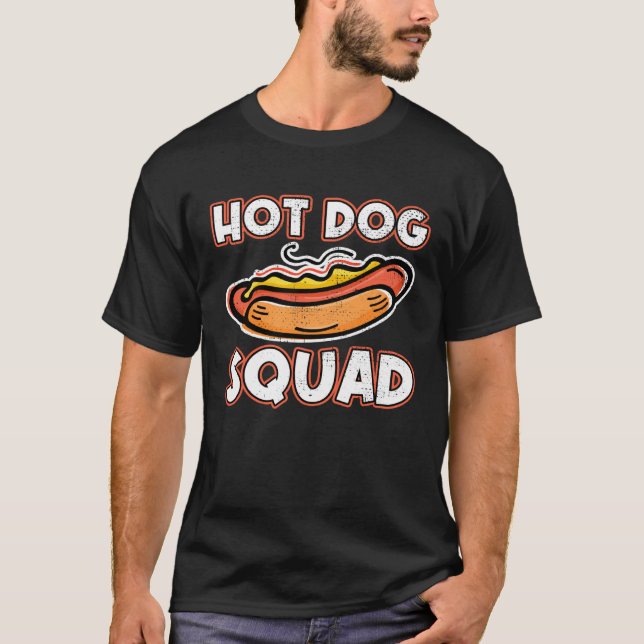 Funny Hotdog Squad Hotdog Friends Hotdog Sandwich T Shirt (Framsida)