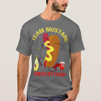 Funny Hotdog Team Mustard Cancel Ketchup Hotdog T Shirt