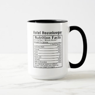 Funny Hotel Housekeeper Nutrition Facts Worker Mugg
