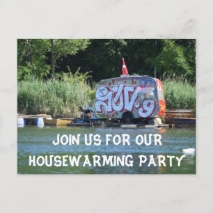 Funny House Warming Party Meddelande Vykort