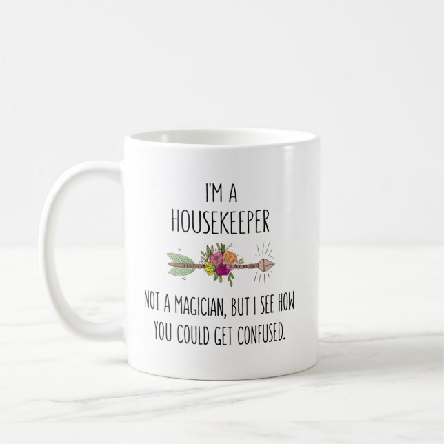 Funny Housekeeper House Cleaner Gift Idea Kaffemugg (Vänster)