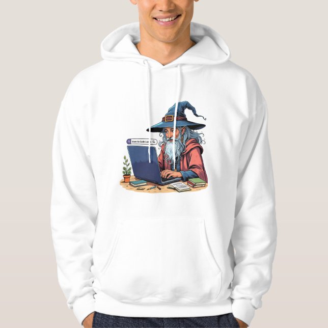 Funny "how to code" hoodie  (Framsida)