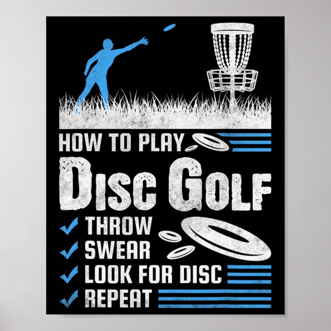 Funny How To Play Disc Golf  Poster (Framsidan)