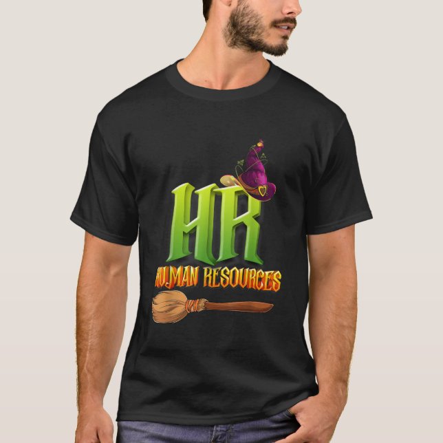 Funny HR Witch Human Resources Pumpkin Halloween C T Shirt (Framsida)