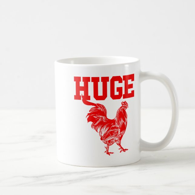 Funny Huge Mens Rooster Graphic  Kaffemugg (Höger)