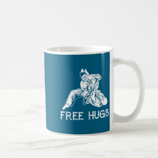 Funny Hugs Brazilian Jiu Jitsu Mma Bjj  Kaffemugg (Höger)