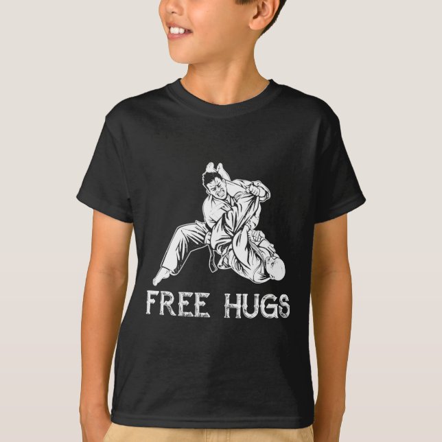 Funny Hugs Brazilian Jiu Jitsu Mma Bjj  T Shirt (Framsida)
