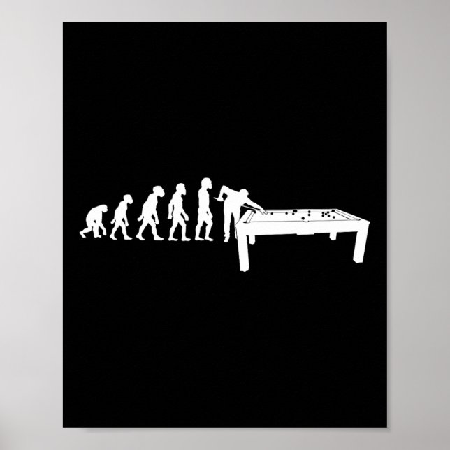 Funny Human Billiards Evolution 8 Ll Bassäng Cue S Poster (Framsidan)